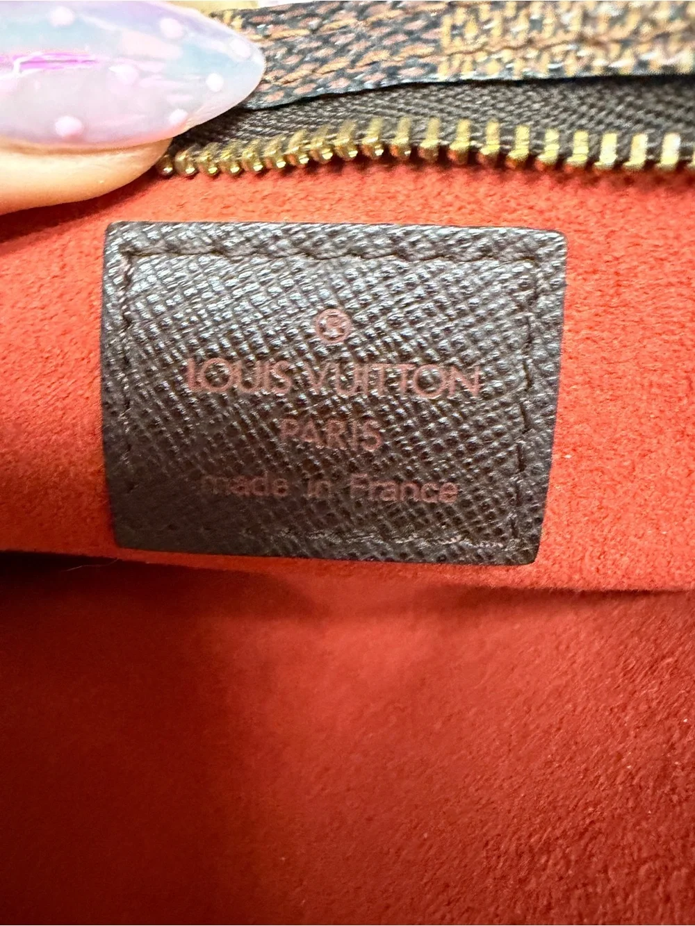 Louis Vuitton Brown Damier Canvas Small Zip Pouch with Gold Hardware